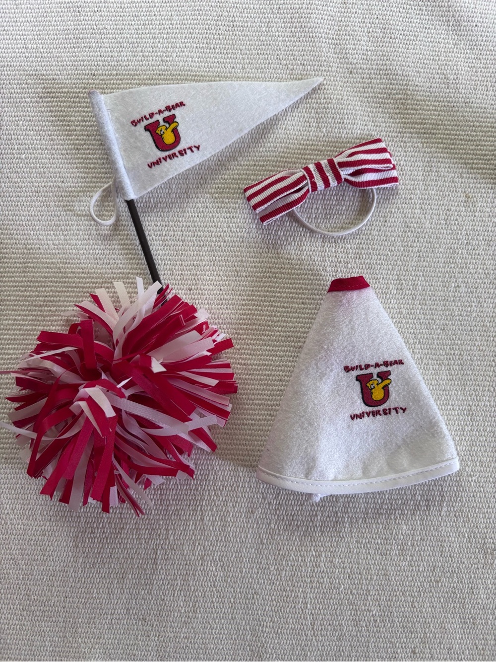 Build-a-Bear University Cheer Set White & Red